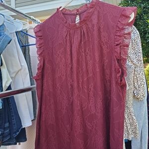Express Burgundy Lace Top